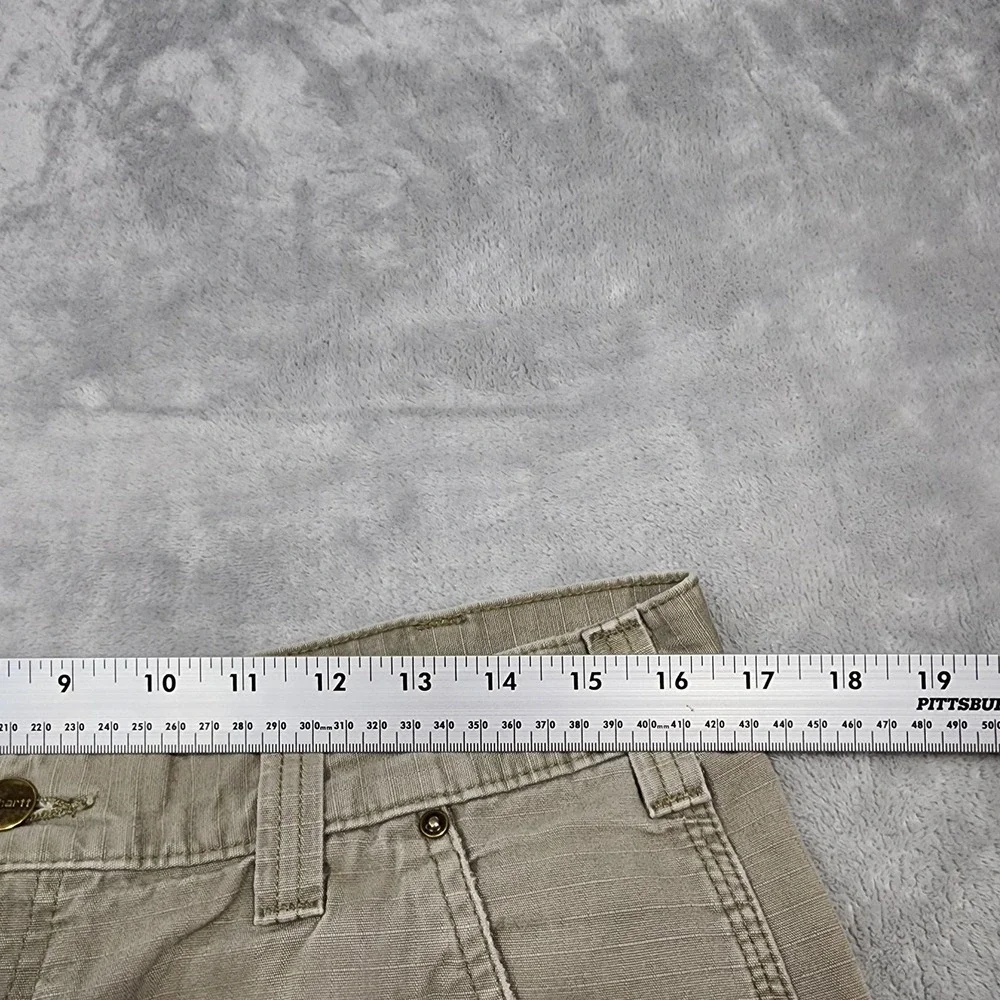 Carhartt Pants Mens 32x30* Beige Relaxed Fit Double Front Ripstop Cargo Utility